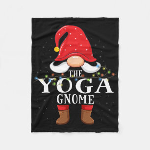Yoga Gnome Matching Christmas Family Pajama  Fleece Blanket