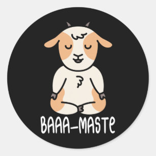 Yoga Goat Lotus Pose Yogi Women Meditation Goat Yo Classic Round Sticker