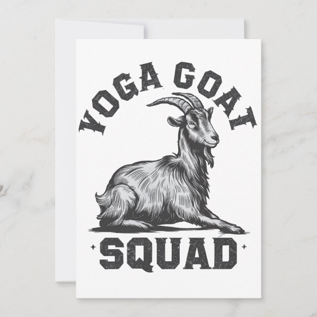 Yoga Goat Squad Funny Goat Meditation Lover  Invitation (Front)