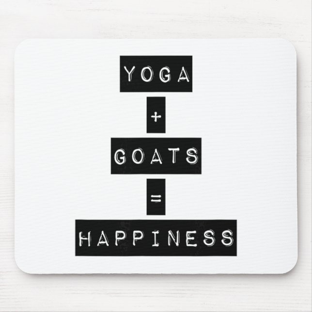 Yoga + Goats = Happiness  Mouse Pad (Front)