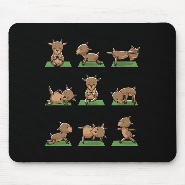 Yoga Goats Pose Funny Meditation Exercise Animal L Mouse Pad (Front)