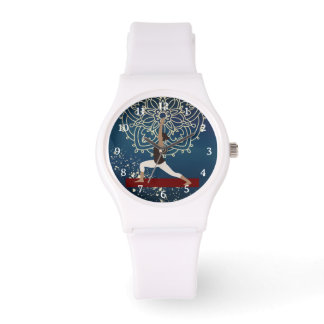 Yoga Gold, Blue and Red Mandala Meditation Watch