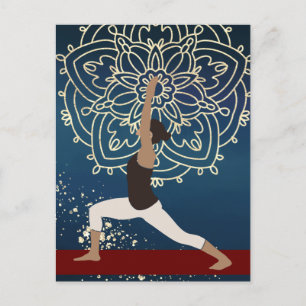 Yoga Gold, Blue and Red Mandala Personalised Postcard
