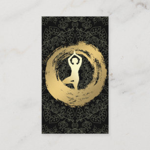 Yoga Gold Brushed Mandala Pattern Business Card