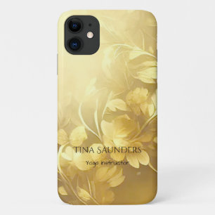 Yoga gold flowers custom name Case-Mate iPhone case
