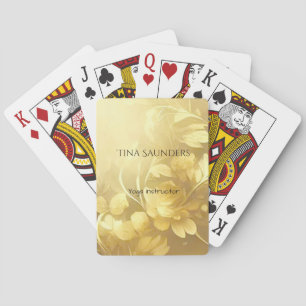 Yoga gold flowers custom name playing cards