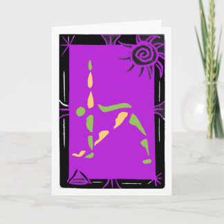 Yoga Greeting Card with Trikonasana/Triangle Pose