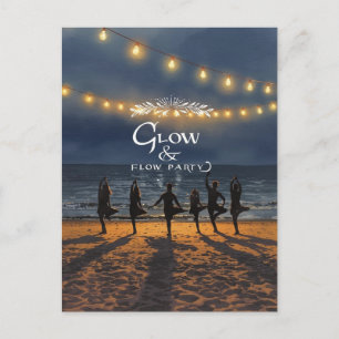 Yoga Grow and Flow Party  with ocean background Postcard