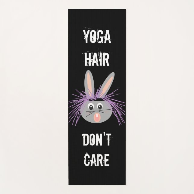 Yoga Hair Don't Care Funny Saying Mat (Front)