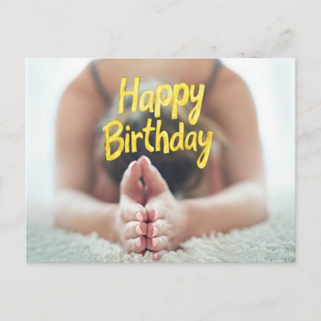 Yoga Happy Birthday Card (Front)