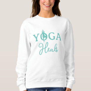 Yoga Heals long sleeve shirt with asana silhouette