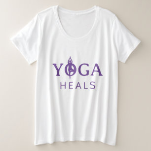 Yoga Heals plus size t shirt with pose silhouette