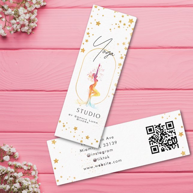 Yoga Health And Wellness Holistic Gold Stars Mini Business Card (Yoga Health And Wellness Holistic Gold Stars Mini Business Card)