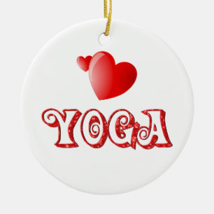 Yoga Hearts Ceramic Tree Decoration
