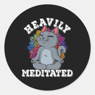 Yoga Heavily Meditated Classic Round Sticker