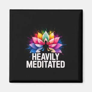 Yoga Heavily Meditated Lotus Flower Watercolor Zen Magnet
