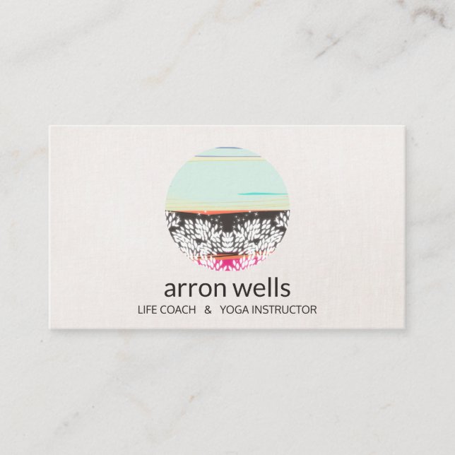 Yoga Holistic Health and Healing Arts Sunrise Logo Business Card (Front)