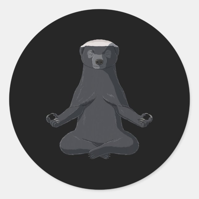 Yoga Honey Dger  Classic Round Sticker (Front)