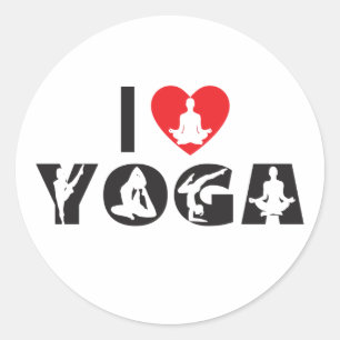 Yoga - I Love Yoga  Classic Round Sticker