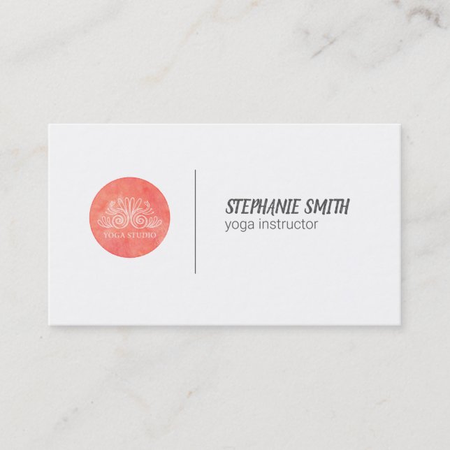 Yoga Icon | Watercolor Business Card (Front)