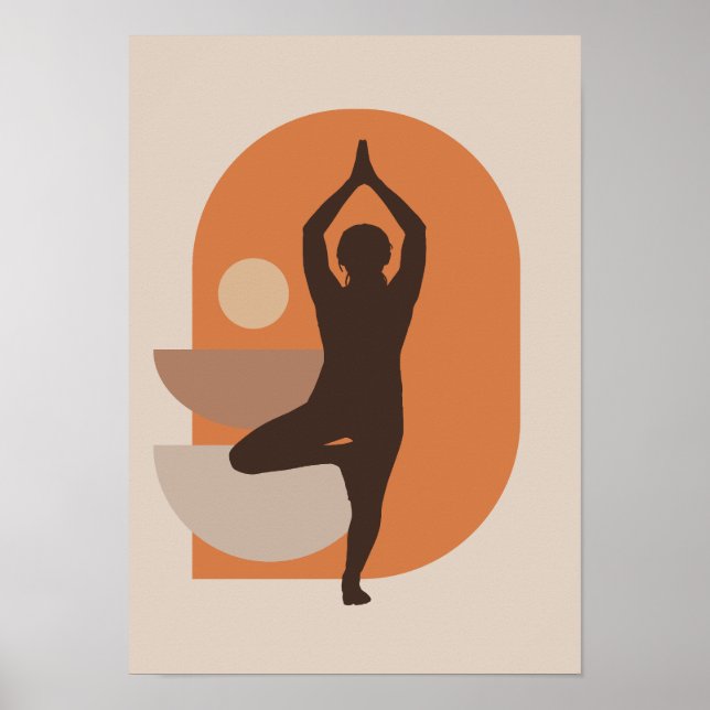 Yoga Illustration – Calm and Mindful Design Poster (Front)