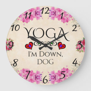Yoga I'm Down, Dog Wall Clock
