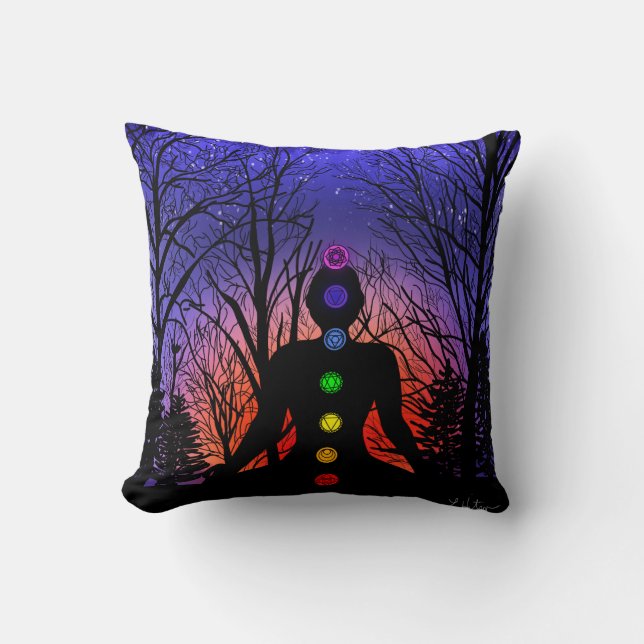 Yoga in the Park | Chakras and Trees Meditation Cushion (Front)