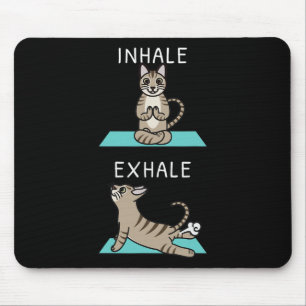 Yoga Inhale Exhale Devon Rex Cat Pet Mouse Pad