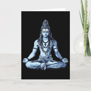 Yoga Inspired Shiva Mahadev Sitting Pose For Hindu Card