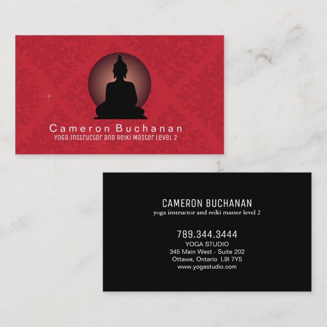 Yoga Instructor and Reiki Master Business Cards (Front/Back)