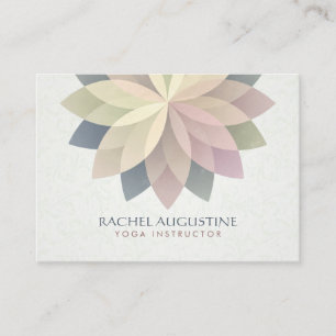 YOGA Instructor Appointment Colourful Lotus Mandal Card