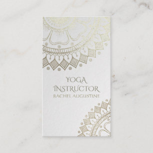 YOGA Instructor Appointment Gold Mandala Navy Blue Card