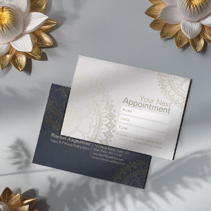 YOGA Instructor Appointment Gold Mandala Navy Blue Card