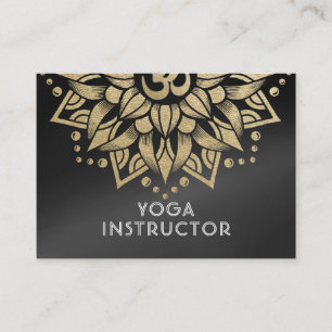 YOGA Instructor Appointment Gold Mandala Om Symbol Card