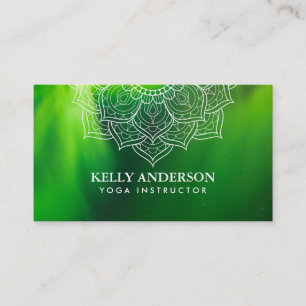 Yoga Instructor Aurora & Mandala Business Card