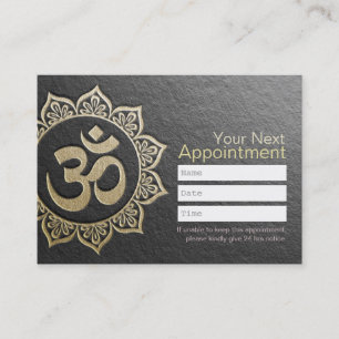 YOGA Instructor Black Gold OM Mandala Appointment Card