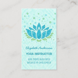 Yoga Instructor   Blue Lotus Flower Zen Meditation Business Card