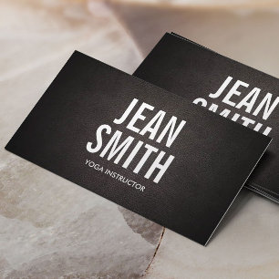 Yoga Instructor Bold Text Elegant Minimal Business Card