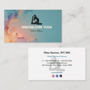 Yoga Instructor Business Lava Energy Business Card