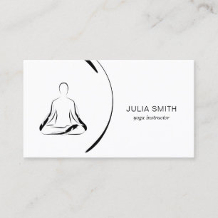 Yoga instructor card with two yoga poses