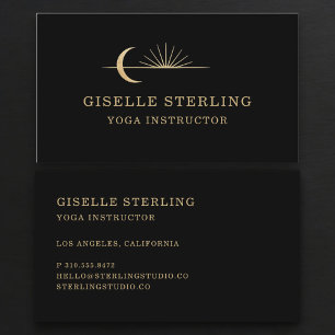 Yoga Instructor Celestial Sun Moon Business Card
