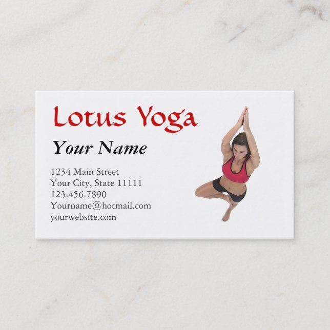 Yoga Instructor Class Business Card (Front)