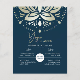 Yoga Instructor Classes Gold Lotus Mandala Flower Flyer