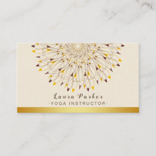 Yoga Instructor Classic Mandala Lotus Floral Business Card