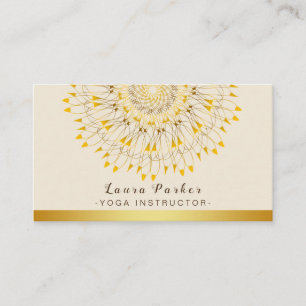 Yoga Instructor Classic Mandala Lotus Floral Business Card