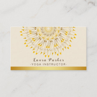 Yoga Instructor Classic Mandala Lotus Floral Business Card
