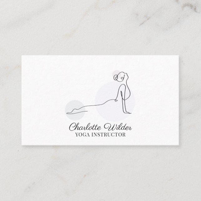 Yoga Instructor Cobra Pose Business Card (Front)