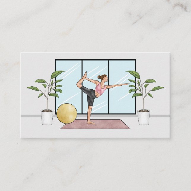 Yoga Instructor Dancer Pose Meditation Teacher Business Card (Front)