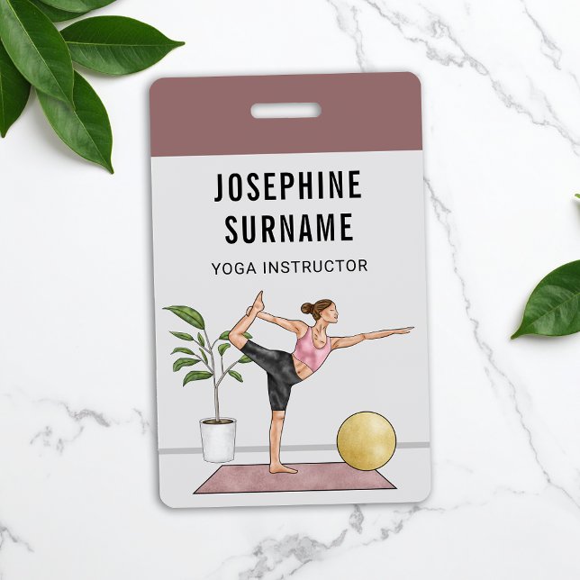Yoga Instructor Dancer Pose Meditation Trainer ID Badge (Creator Uploaded)