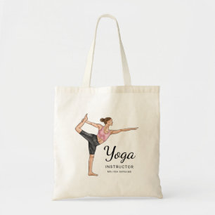 Yoga Instructor Dancer Pose Teacher Custom Name Tote Bag